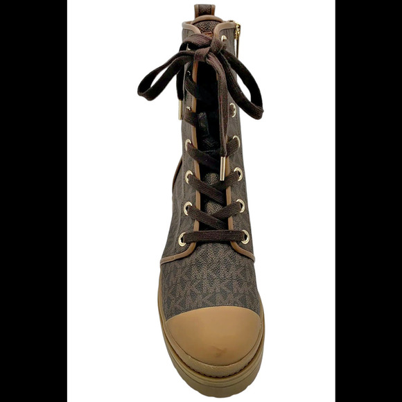 Michael Kors Women's Corey Logo Combat Boot Brown - Medium - Picture 2 of 3